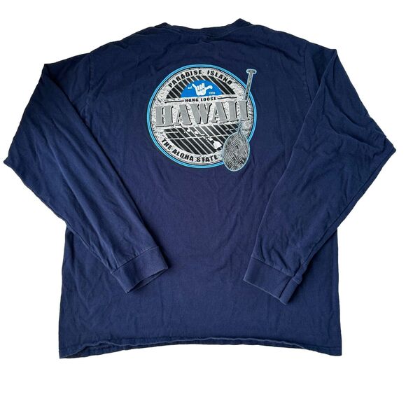 Hanes Comfort Soft Heavy Weight Long Sleeve Tee Large Hawaii Theme - Picture 2 of 10